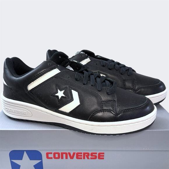 Converse Weapon Low Black Vintage White Sneakers Mens Size 9.5 A11572C - Picture 2 of 12